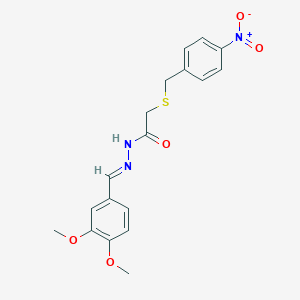 molecular formula C18H19N3O5S B11121926 N'-[(1E)-(3,4-dimethoxyphenyl)methylene]-2-[(4-nitrobenzyl)thio]acetohydrazide 