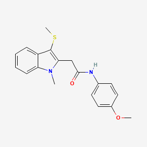 N-(4-methoxyphenyl)-2-[1-methyl-3-(methylsulfanyl)-1H-indol-2-yl]acetamide