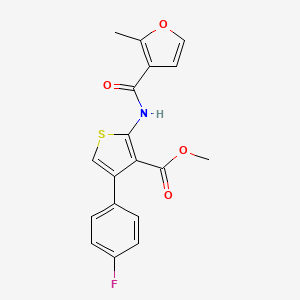 molecular formula C18H14FNO4S B11121970 Methyl 4-(4-fluorophenyl)-2-{[(2-methylfuran-3-yl)carbonyl]amino}thiophene-3-carboxylate 