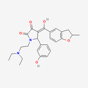 molecular formula C26H30N2O5 B11121990 1-[2-(diethylamino)ethyl]-3-hydroxy-5-(3-hydroxyphenyl)-4-[(2-methyl-2,3-dihydro-1-benzofuran-5-yl)carbonyl]-1,5-dihydro-2H-pyrrol-2-one 