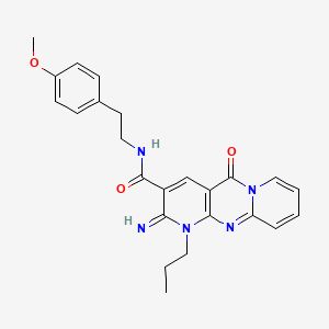 6-imino-N-[2-(4-methoxyphenyl)ethyl]-2-oxo-7-propyl-1,7,9-triazatricyclo[8.4.0.03,8]tetradeca-3(8),4,9,11,13-pentaene-5-carboxamide