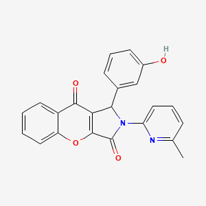 molecular formula C23H16N2O4 B11122025 1-(3-Hydroxyphenyl)-2-(6-methylpyridin-2-yl)-1,2-dihydrochromeno[2,3-c]pyrrole-3,9-dione 