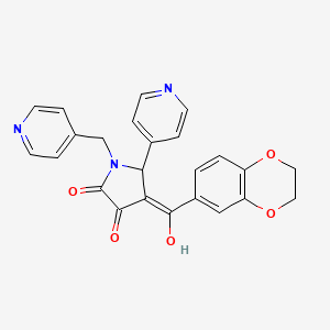 molecular formula C24H19N3O5 B11122065 4-(2,3-dihydro-1,4-benzodioxin-6-ylcarbonyl)-3-hydroxy-5-(pyridin-4-yl)-1-(pyridin-4-ylmethyl)-1,5-dihydro-2H-pyrrol-2-one 