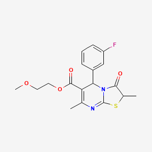 2-methoxyethyl 5-(3-fluorophenyl)-2,7-dimethyl-3-oxo-2,3-dihydro-5H-[1,3]thiazolo[3,2-a]pyrimidine-6-carboxylate