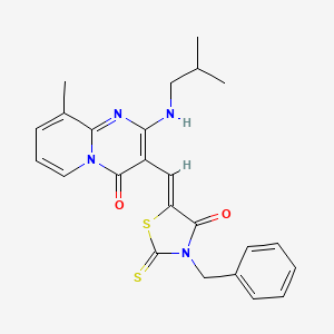 3-[(Z)-(3-benzyl-4-oxo-2-thioxo-1,3-thiazolidin-5-ylidene)methyl]-9-methyl-2-[(2-methylpropyl)amino]-4H-pyrido[1,2-a]pyrimidin-4-one