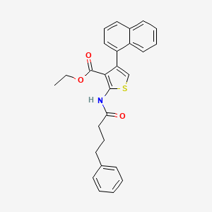 molecular formula C27H25NO3S B11122073 Ethyl 4-(naphthalen-1-yl)-2-[(4-phenylbutanoyl)amino]thiophene-3-carboxylate 