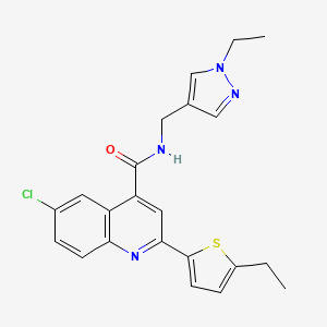 6-chloro-N-[(1-ethyl-1H-pyrazol-4-yl)methyl]-2-(5-ethylthiophen-2-yl)quinoline-4-carboxamide