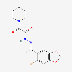 Oxo-piperidin-1-yl-acetic acid (6-bromo-benzo[1,3]dioxol-5-ylmethylene)-hydrazide