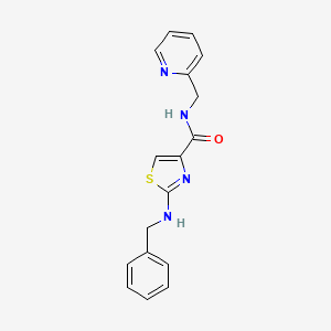 molecular formula C17H16N4OS B11122166 2-(benzylamino)-N-(2-pyridylmethyl)-1,3-thiazole-4-carboxamide 