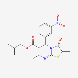 2-methylpropyl 2,7-dimethyl-5-(3-nitrophenyl)-3-oxo-2,3-dihydro-5H-[1,3]thiazolo[3,2-a]pyrimidine-6-carboxylate