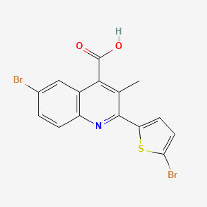 molecular formula C15H9Br2NO2S B11122181 6-Bromo-2-(5-bromothiophen-2-yl)-3-methylquinoline-4-carboxylic acid 