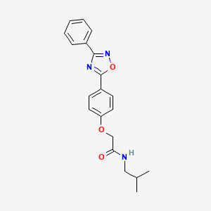 molecular formula C20H21N3O3 B11122188 N-(2-methylpropyl)-2-[4-(3-phenyl-1,2,4-oxadiazol-5-yl)phenoxy]acetamide 