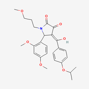 molecular formula C26H31NO7 B11122208 5-(2,4-dimethoxyphenyl)-3-hydroxy-1-(3-methoxypropyl)-4-{[4-(propan-2-yloxy)phenyl]carbonyl}-1,5-dihydro-2H-pyrrol-2-one 