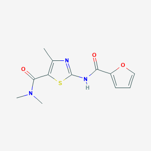 molecular formula C12H13N3O3S B11122213 2-[(furan-2-ylcarbonyl)amino]-N,N,4-trimethyl-1,3-thiazole-5-carboxamide 