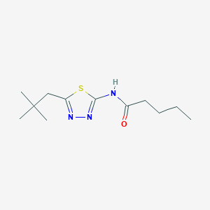 molecular formula C12H21N3OS B11122228 N-[5-(2,2-dimethylpropyl)-1,3,4-thiadiazol-2-yl]pentanamide 