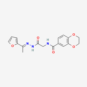 molecular formula C17H17N3O5 B11122250 2,3-Dihydro-benzo[1,4]dioxine-6-carboxylic acid [1-furan-2-yl-eth-(E)-ylidene-hydrazinocarbonylmethyl]-amide 