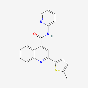 2-(5-methylthiophen-2-yl)-N-(pyridin-2-yl)quinoline-4-carboxamide