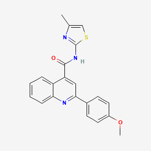 molecular formula C21H17N3O2S B11122268 2-(4-methoxyphenyl)-N-(4-methyl-1,3-thiazol-2-yl)quinoline-4-carboxamide 