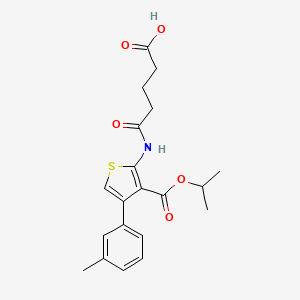 molecular formula C20H23NO5S B11122272 5-({4-(3-Methylphenyl)-3-[(propan-2-yloxy)carbonyl]thiophen-2-yl}amino)-5-oxopentanoic acid 