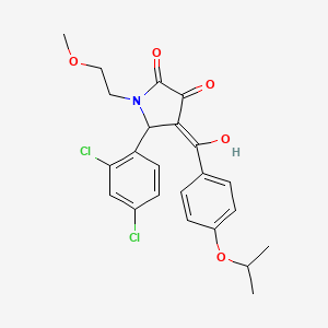 5-(2,4-dichlorophenyl)-3-hydroxy-1-(2-methoxyethyl)-4-{[4-(propan-2-yloxy)phenyl]carbonyl}-1,5-dihydro-2H-pyrrol-2-one