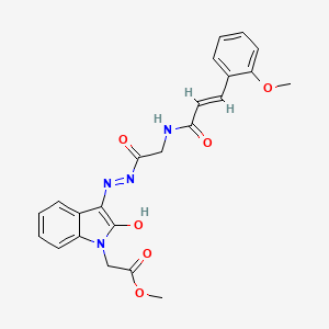 molecular formula C23H22N4O6 B11122321 methyl {(3Z)-3-[2-({[(2E)-3-(2-methoxyphenyl)prop-2-enoyl]amino}acetyl)hydrazinylidene]-2-oxo-2,3-dihydro-1H-indol-1-yl}acetate 