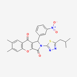 6,7-Dimethyl-2-[5-(2-methylpropyl)-1,3,4-thiadiazol-2-yl]-1-(3-nitrophenyl)-1,2-dihydrochromeno[2,3-c]pyrrole-3,9-dione