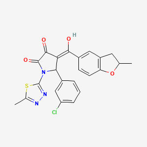 5-(3-chlorophenyl)-3-hydroxy-4-[(2-methyl-2,3-dihydro-1-benzofuran-5-yl)carbonyl]-1-(5-methyl-1,3,4-thiadiazol-2-yl)-1,5-dihydro-2H-pyrrol-2-one