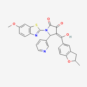 3-hydroxy-1-(6-methoxy-1,3-benzothiazol-2-yl)-4-[(2-methyl-2,3-dihydro-1-benzofuran-5-yl)carbonyl]-5-(pyridin-3-yl)-1,5-dihydro-2H-pyrrol-2-one