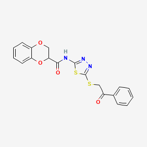 N-{5-[(2-oxo-2-phenylethyl)sulfanyl]-1,3,4-thiadiazol-2-yl}-2,3-dihydro-1,4-benzodioxine-2-carboxamide