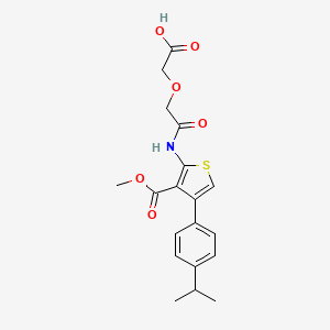 molecular formula C19H21NO6S B11122357 [2-({3-(Methoxycarbonyl)-4-[4-(propan-2-yl)phenyl]thiophen-2-yl}amino)-2-oxoethoxy]acetic acid 