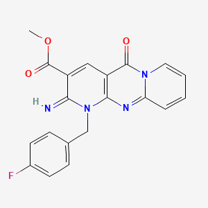 Methyl 7-[(4-fluorophenyl)methyl]-6-imino-2-oxo-1,7,9-triazatricyclo[8.4.0.0^{3,8}]tetradeca-3(8),4,9,11,13-pentaene-5-carboxylate