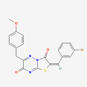 (2E)-2-(3-bromobenzylidene)-6-(4-methoxybenzyl)-7H-[1,3]thiazolo[3,2-b][1,2,4]triazine-3,7(2H)-dione