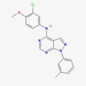 molecular formula C19H16ClN5O B11122409 N-(3-chloro-4-methoxyphenyl)-1-(3-methylphenyl)pyrazolo[3,4-d]pyrimidin-4-amine 