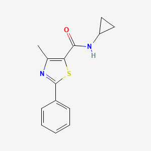 molecular formula C14H14N2OS B11122436 N-cyclopropyl-4-methyl-2-phenyl-1,3-thiazole-5-carboxamide 