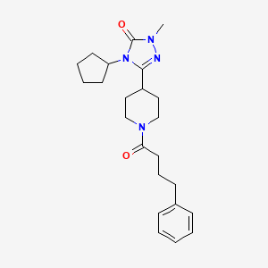 4-cyclopentyl-1-methyl-3-(1-(4-phenylbutanoyl)piperidin-4-yl)-1H-1,2,4-triazol-5(4H)-one