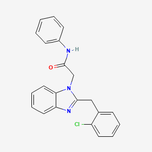 molecular formula C22H18ClN3O B11122449 2-[2-(2-chlorobenzyl)-1H-1,3-benzimidazol-1-yl]-N-phenylacetamide 