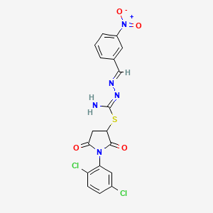 1-(2,5-dichlorophenyl)-2,5-dioxopyrrolidin-3-yl (2E)-2-(3-nitrobenzylidene)hydrazinecarbimidothioate