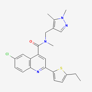 6-chloro-N-[(1,5-dimethyl-1H-pyrazol-4-yl)methyl]-2-(5-ethylthiophen-2-yl)-N-methylquinoline-4-carboxamide