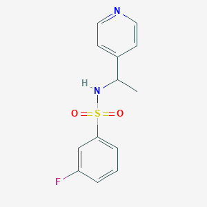 3-fluoro-N-[1-(pyridin-4-yl)ethyl]benzenesulfonamide