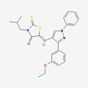 (5Z)-5-{[3-(3-ethoxyphenyl)-1-phenyl-1H-pyrazol-4-yl]methylidene}-3-(2-methylpropyl)-2-thioxo-1,3-thiazolidin-4-one