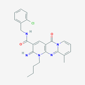 7-butyl-N-[(2-chlorophenyl)methyl]-6-imino-11-methyl-2-oxo-1,7,9-triazatricyclo[8.4.0.0^{3,8}]tetradeca-3(8),4,9,11,13-pentaene-5-carboxamide