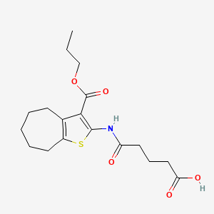 5-oxo-5-{[3-(propoxycarbonyl)-5,6,7,8-tetrahydro-4H-cyclohepta[b]thiophen-2-yl]amino}pentanoic acid