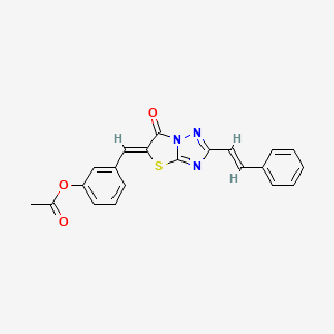 3-[(Z)-{6-oxo-2-[(E)-2-phenylethenyl][1,3]thiazolo[3,2-b][1,2,4]triazol-5(6H)-ylidene}methyl]phenyl acetate