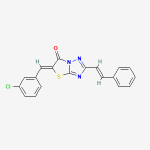 molecular formula C19H12ClN3OS B11122595 (5Z)-5-(3-chlorobenzylidene)-2-[(E)-2-phenylethenyl][1,3]thiazolo[3,2-b][1,2,4]triazol-6(5H)-one 