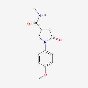 molecular formula C13H16N2O3 B11122608 1-(4-methoxyphenyl)-N-methyl-5-oxopyrrolidine-3-carboxamide 