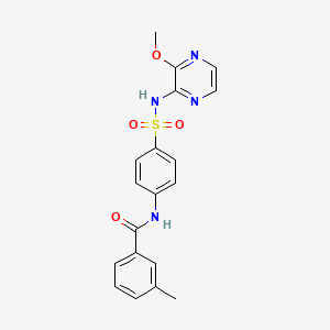 molecular formula C19H18N4O4S B11122612 N-{4-[(3-methoxypyrazin-2-yl)sulfamoyl]phenyl}-3-methylbenzamide 