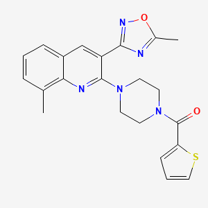 {4-[8-Methyl-3-(5-methyl-1,2,4-oxadiazol-3-yl)-2-quinolyl]piperazino}(2-thienyl)methanone