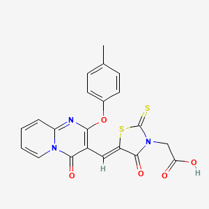 [(5Z)-5-{[2-(4-methylphenoxy)-4-oxo-4H-pyrido[1,2-a]pyrimidin-3-yl]methylidene}-4-oxo-2-thioxo-1,3-thiazolidin-3-yl]acetic acid