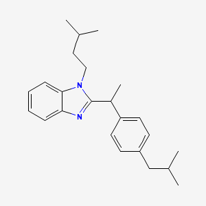 molecular formula C24H32N2 B11122685 1-(3-methylbutyl)-2-{1-[4-(2-methylpropyl)phenyl]ethyl}-1H-benzimidazole 