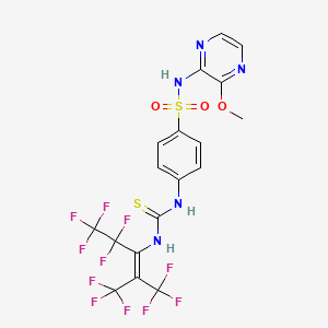 N-(3-Methoxy-2-pyrazinyl)-4-(3-[3,3,3-trifluoro-1-(pentafluoroethyl)-2-(trifluoromethyl)-1-propenyl]-2-thioureido)benzenesulfonamide